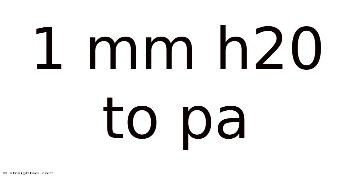 1 Mm H20 To Pa