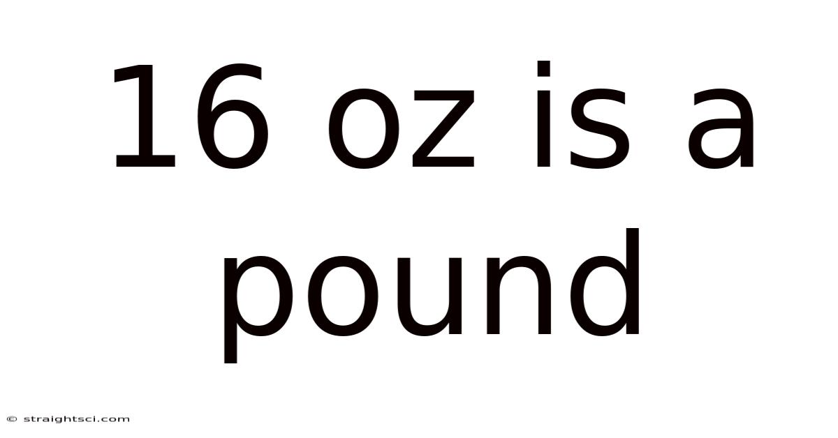 16 Oz Is A Pound