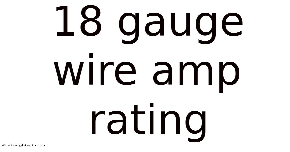 18 Gauge Wire Amp Rating
