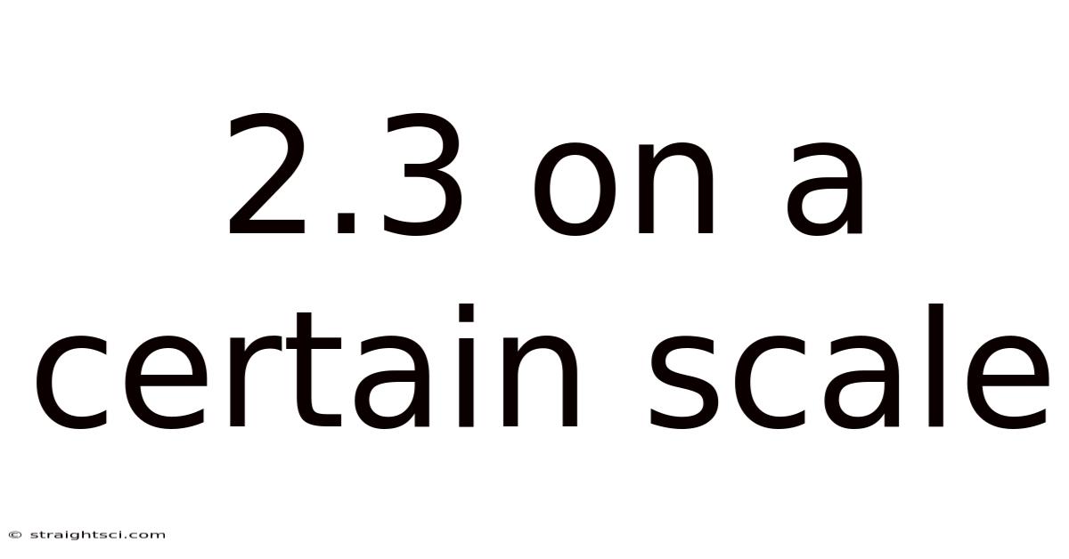 2.3 On A Certain Scale