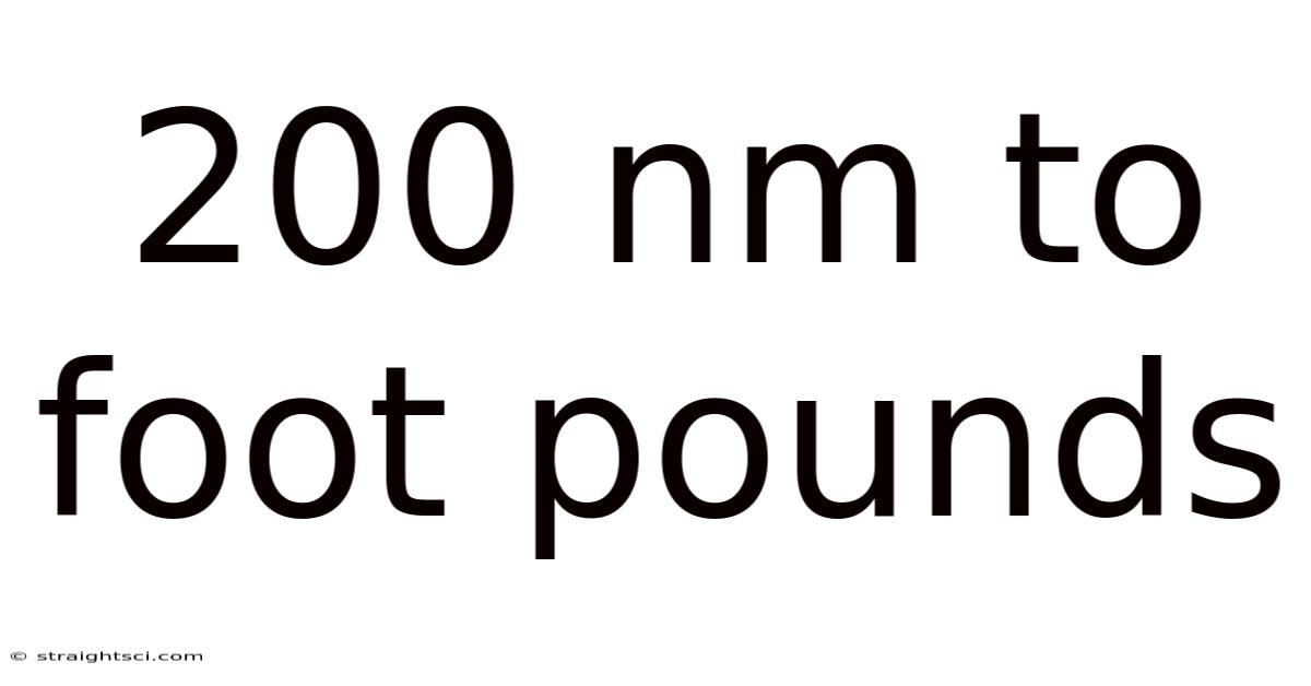 200 Nm To Foot Pounds