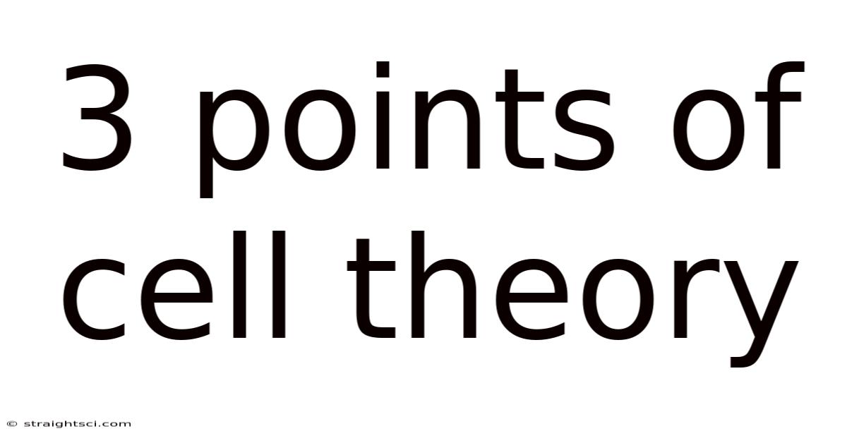3 Points Of Cell Theory