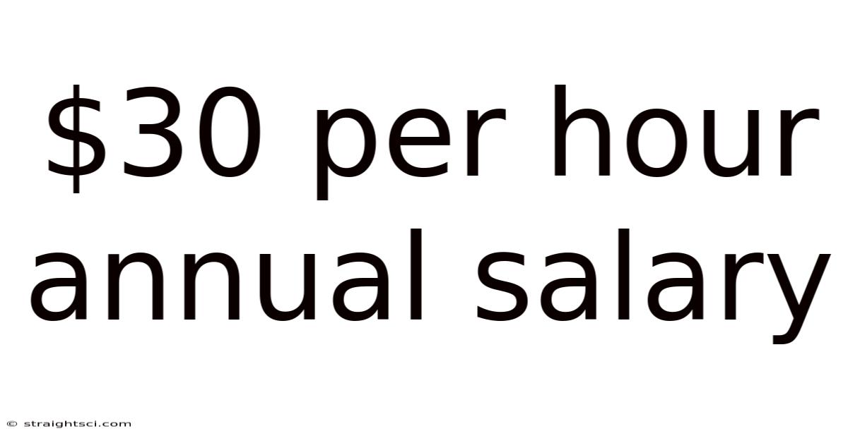 $30 Per Hour Annual Salary