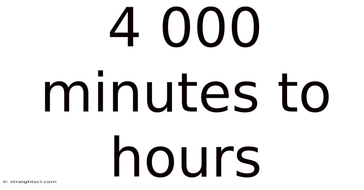 4 000 Minutes To Hours