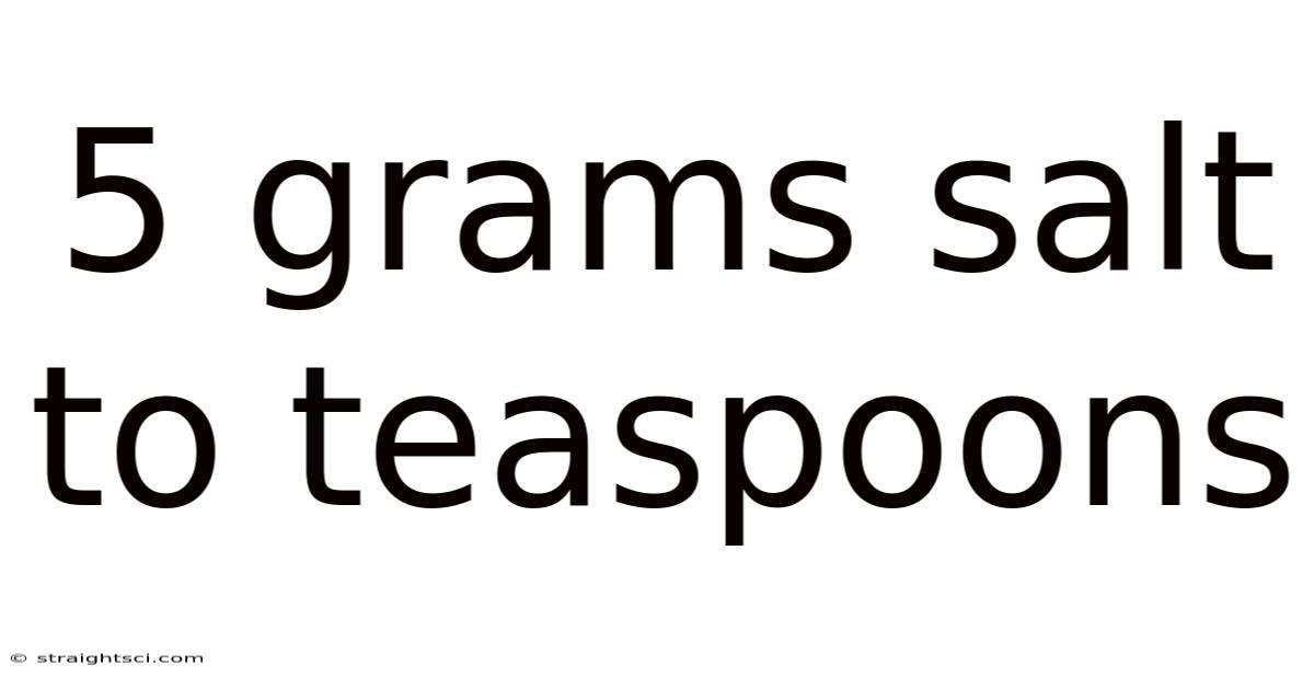 5 Grams Salt To Teaspoons