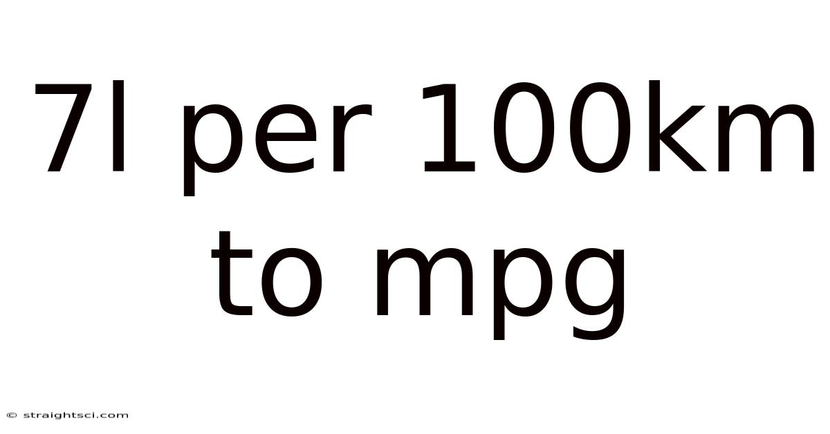 7l Per 100km To Mpg