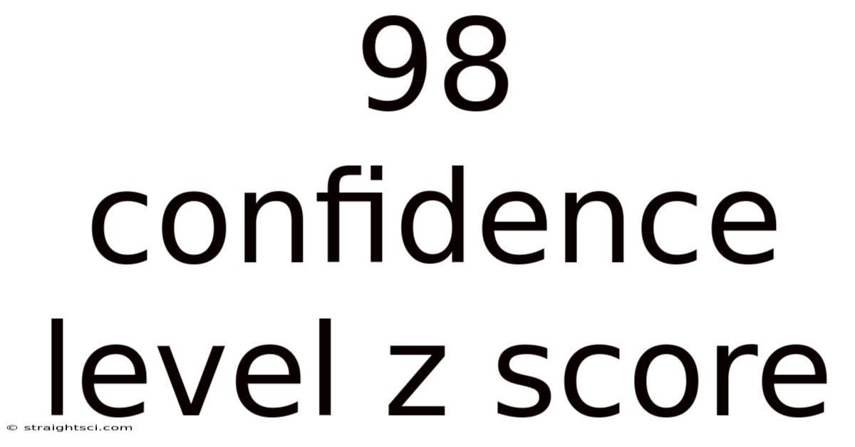 98 Confidence Level Z Score