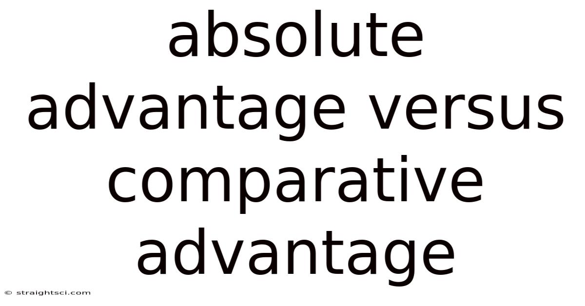 Absolute Advantage Versus Comparative Advantage