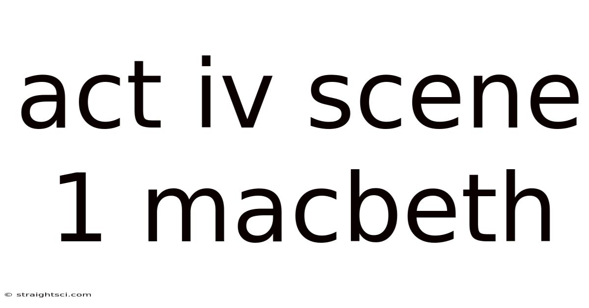 Act Iv Scene 1 Macbeth