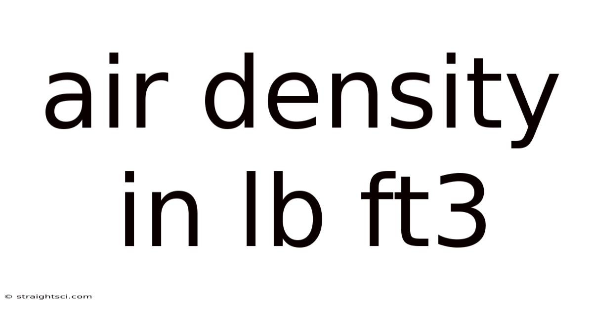 Air Density In Lb Ft3