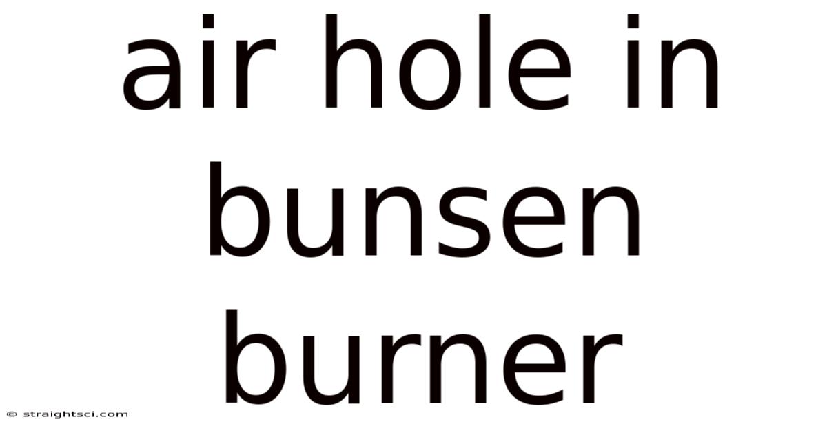 Air Hole In Bunsen Burner