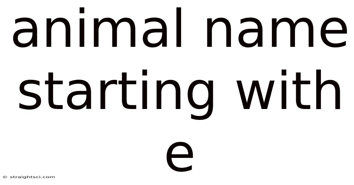 Animal Name Starting With E