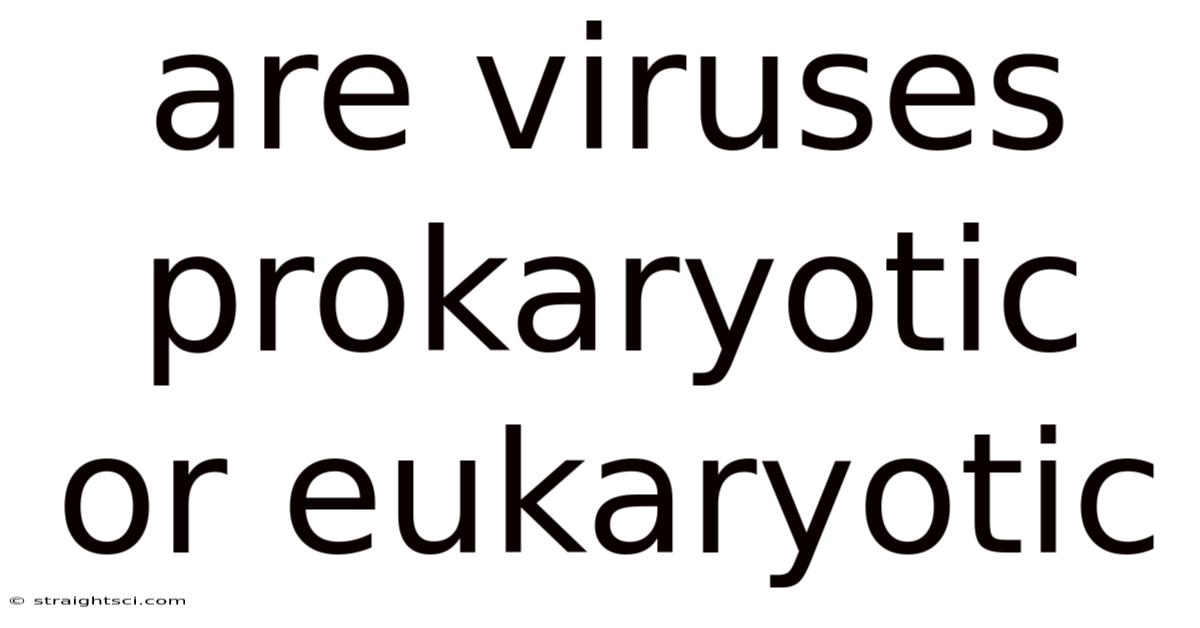 Are Viruses Prokaryotic Or Eukaryotic