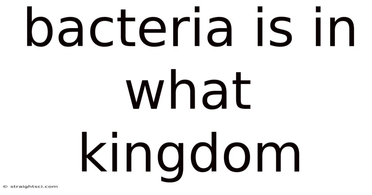 Bacteria Is In What Kingdom