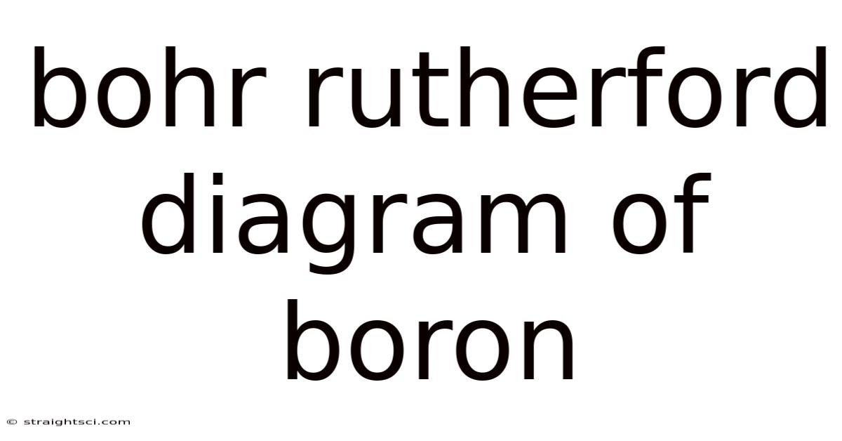 Bohr Rutherford Diagram Of Boron