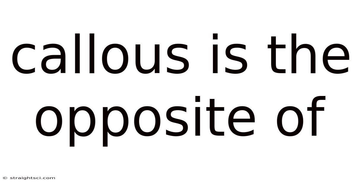 Callous Is The Opposite Of