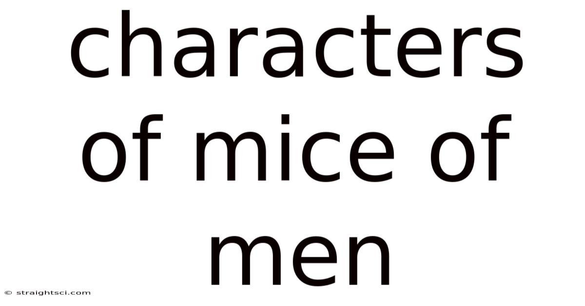 Characters Of Mice Of Men