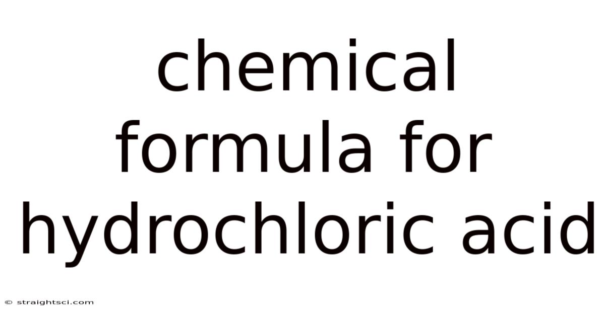 Chemical Formula For Hydrochloric Acid