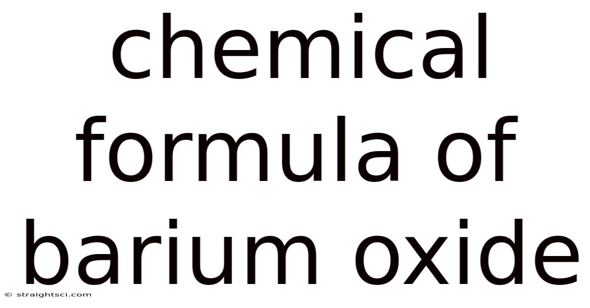 Chemical Formula Of Barium Oxide