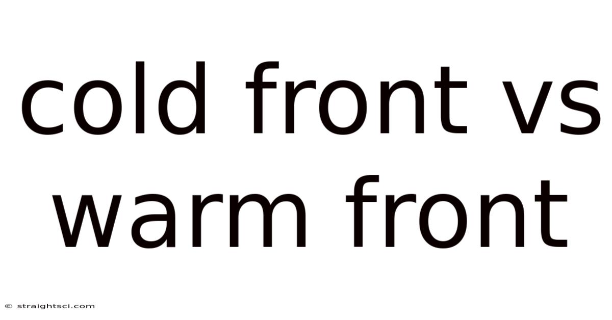 Cold Front Vs Warm Front