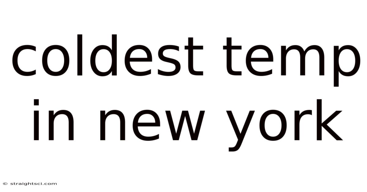 Coldest Temp In New York