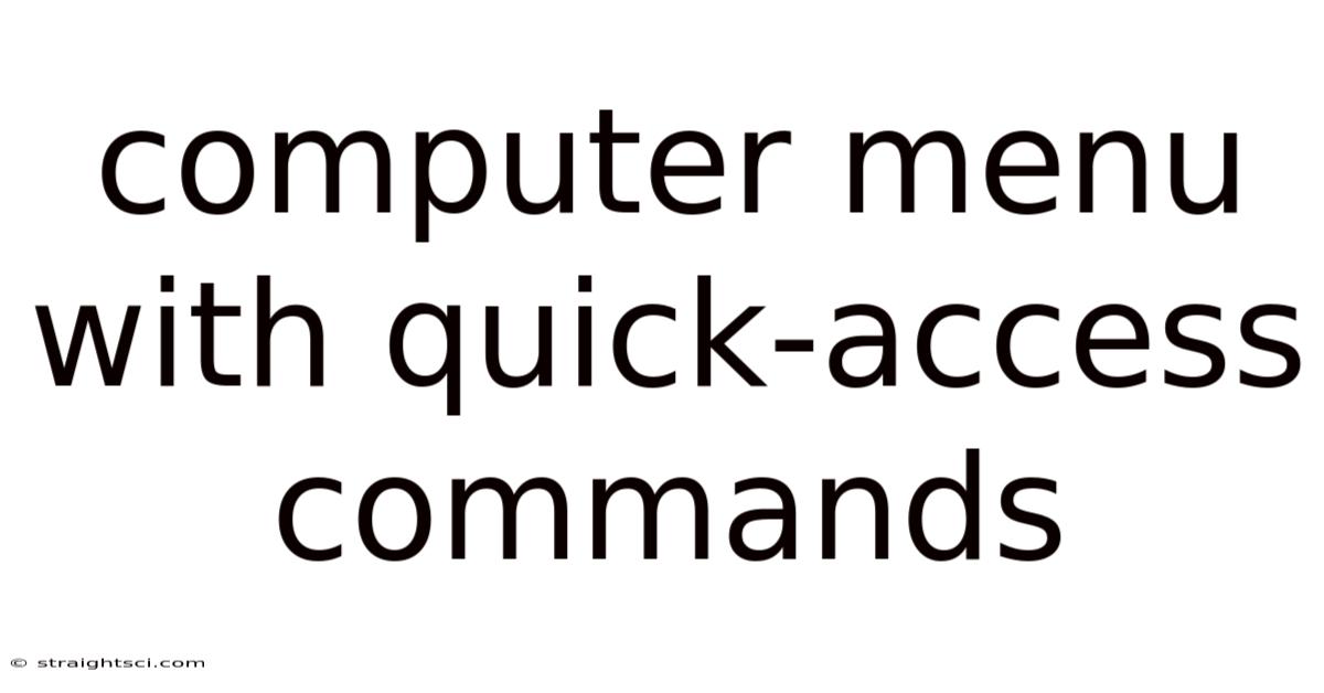 Computer Menu With Quick-access Commands