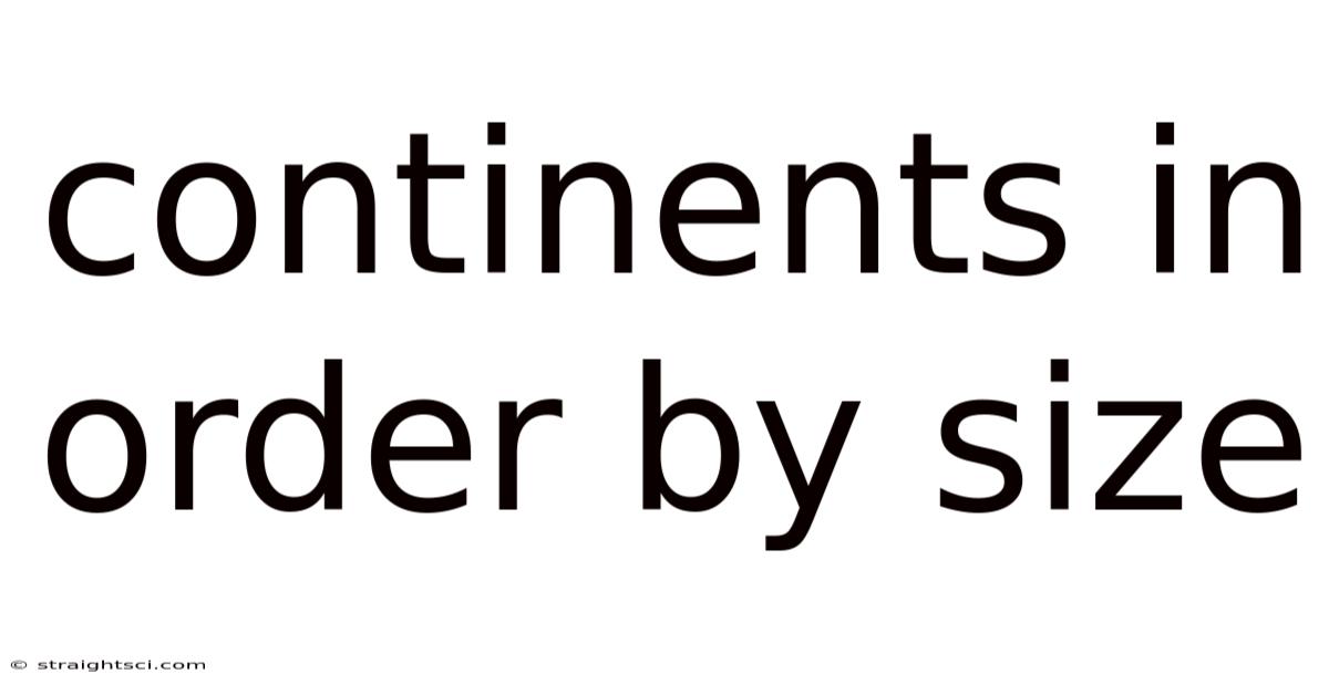 Continents In Order By Size