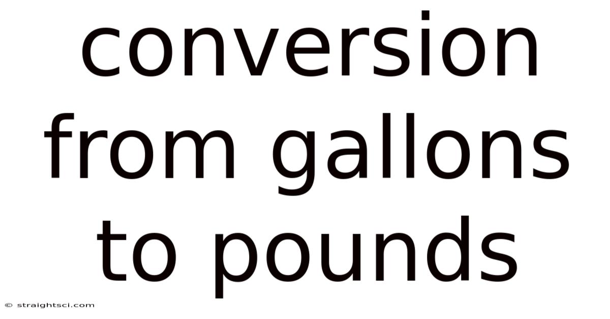 Conversion From Gallons To Pounds