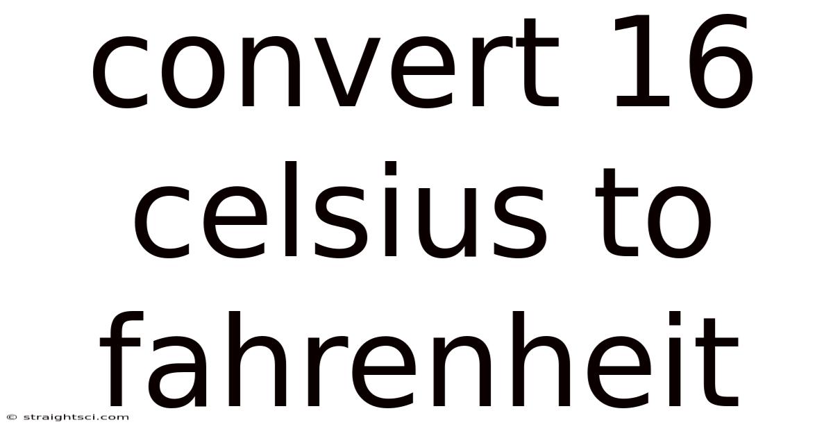 Convert 16 Celsius To Fahrenheit