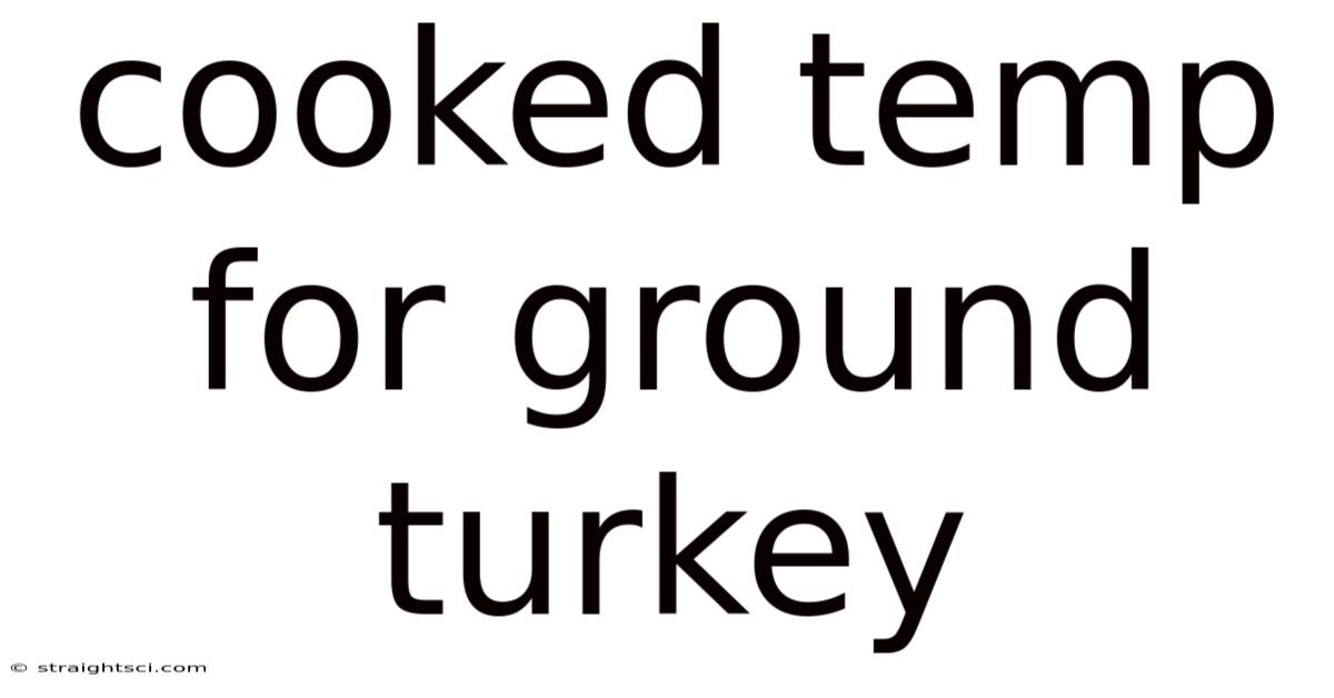 Cooked Temp For Ground Turkey