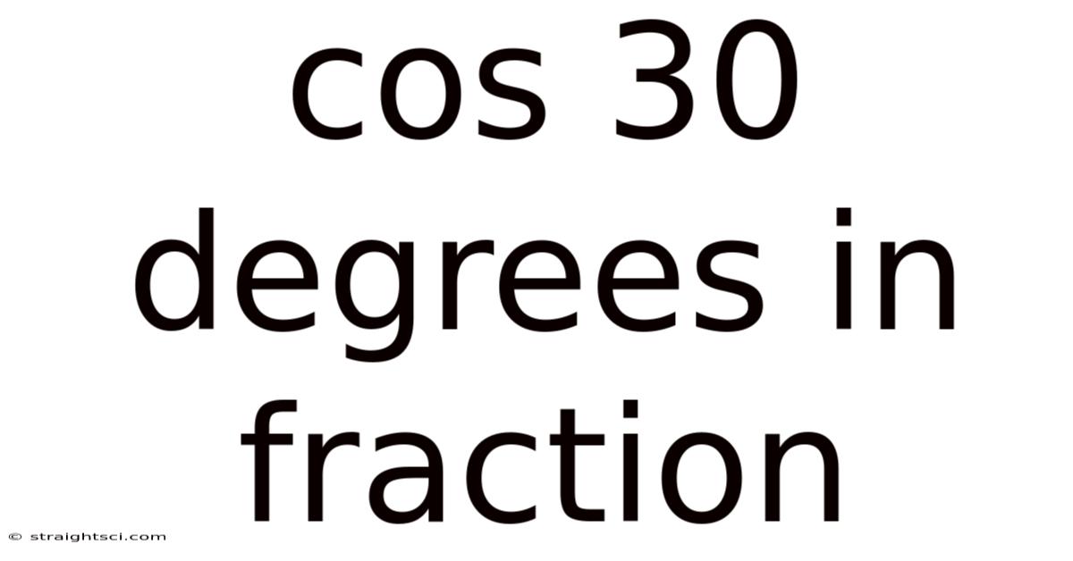 Cos 30 Degrees In Fraction
