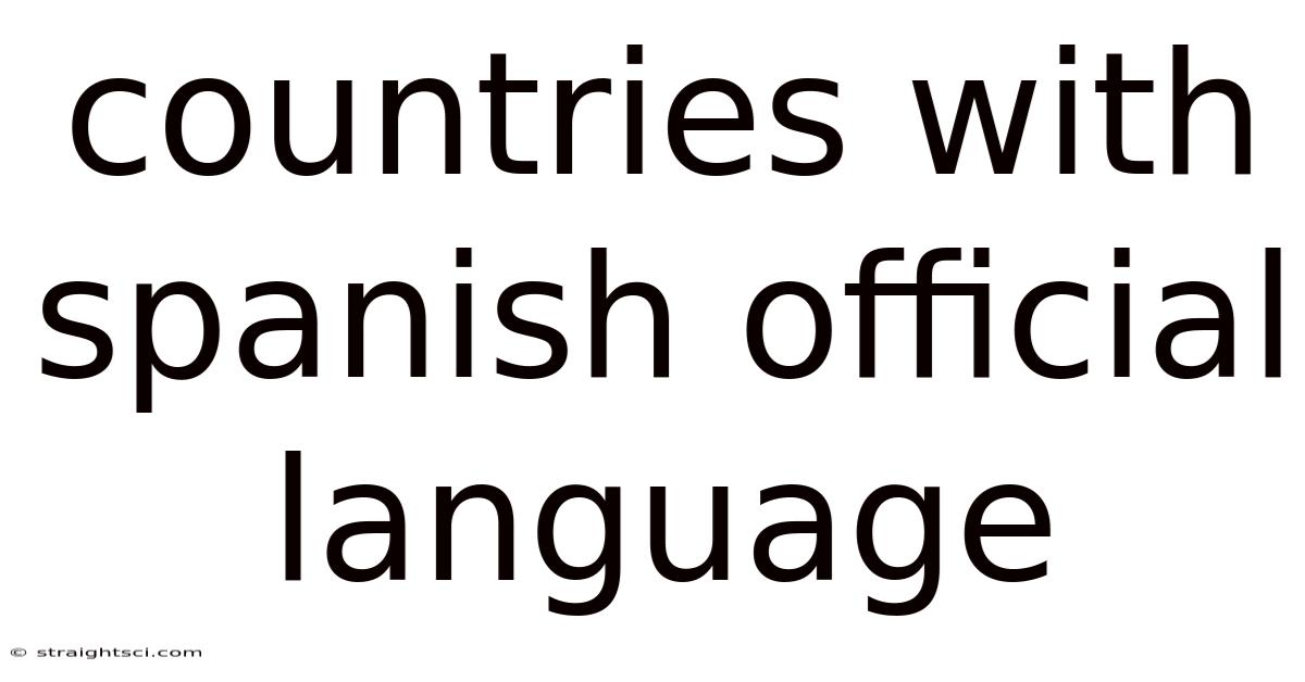 Countries With Spanish Official Language