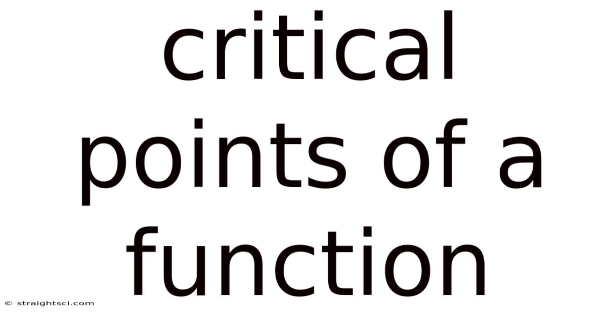 Critical Points Of A Function