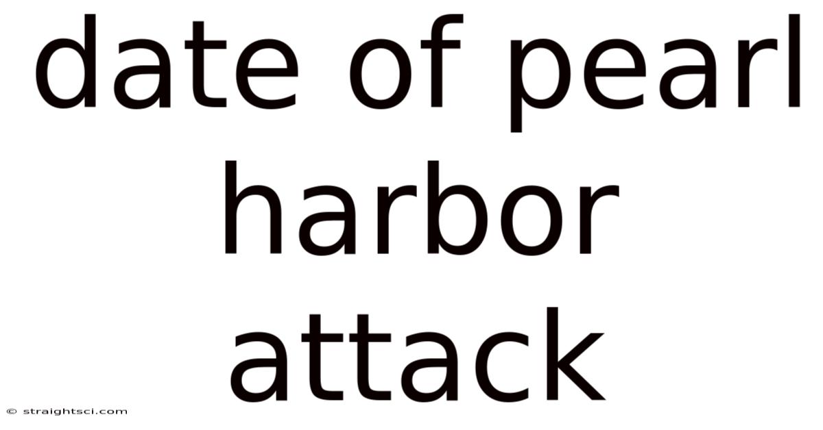Date Of Pearl Harbor Attack