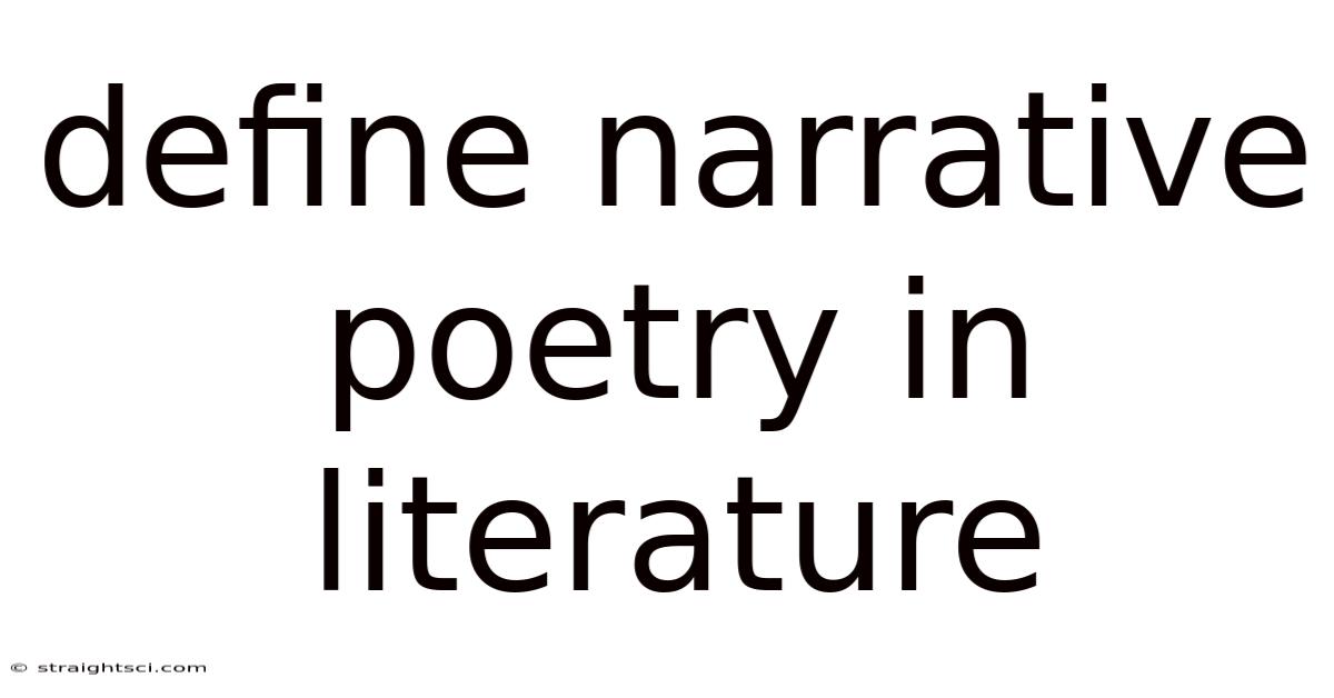 Define Narrative Poetry In Literature
