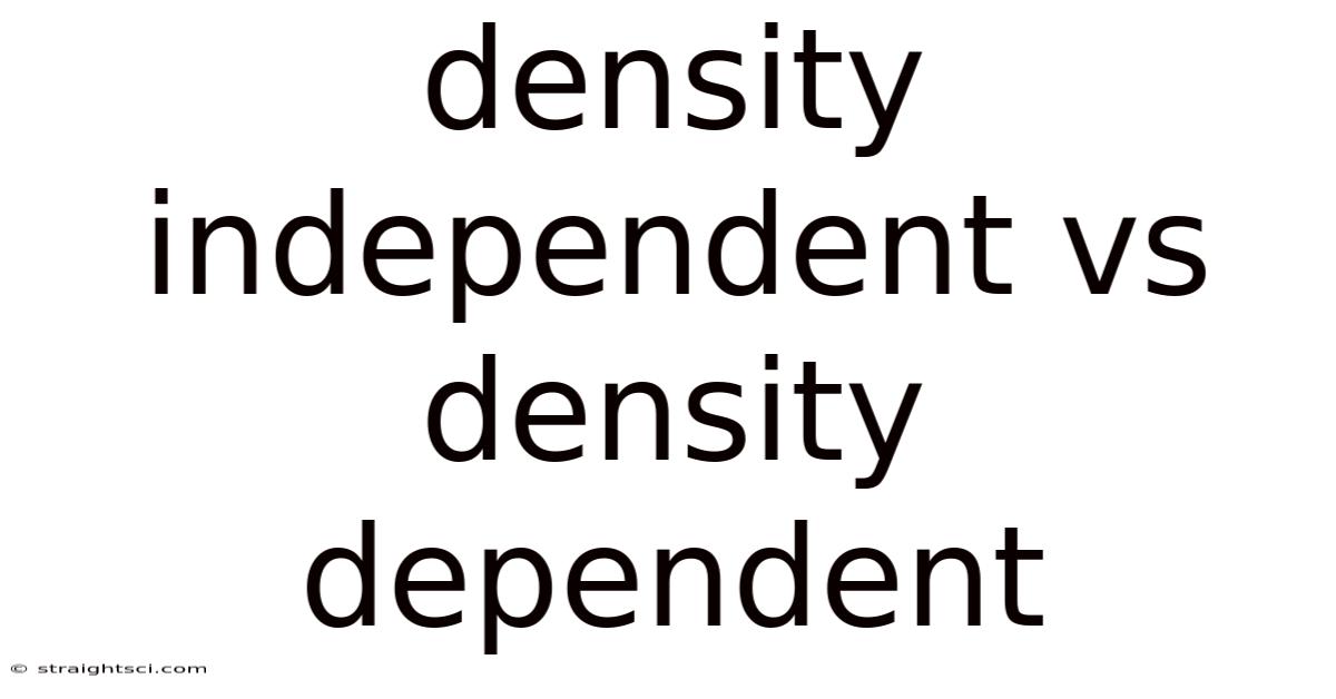 Density Independent Vs Density Dependent