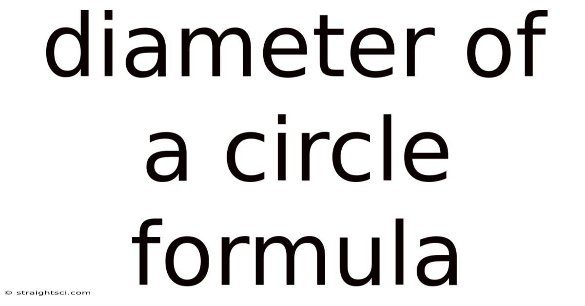 Diameter Of A Circle Formula