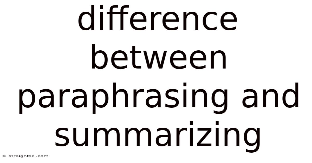 Difference Between Paraphrasing And Summarizing