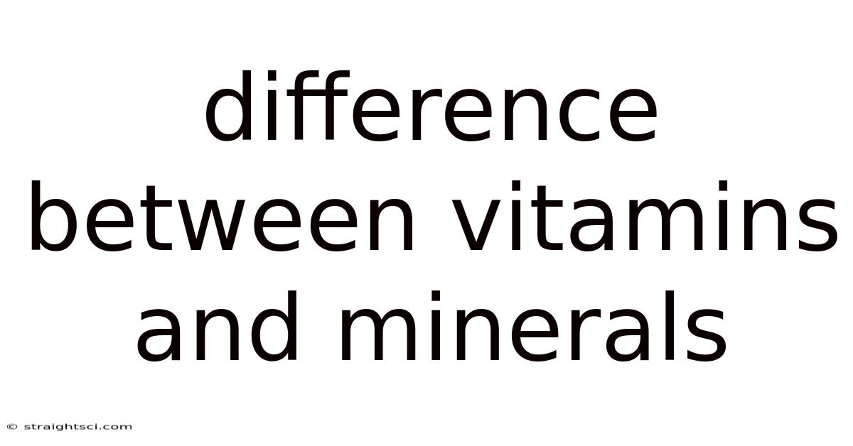 Difference Between Vitamins And Minerals