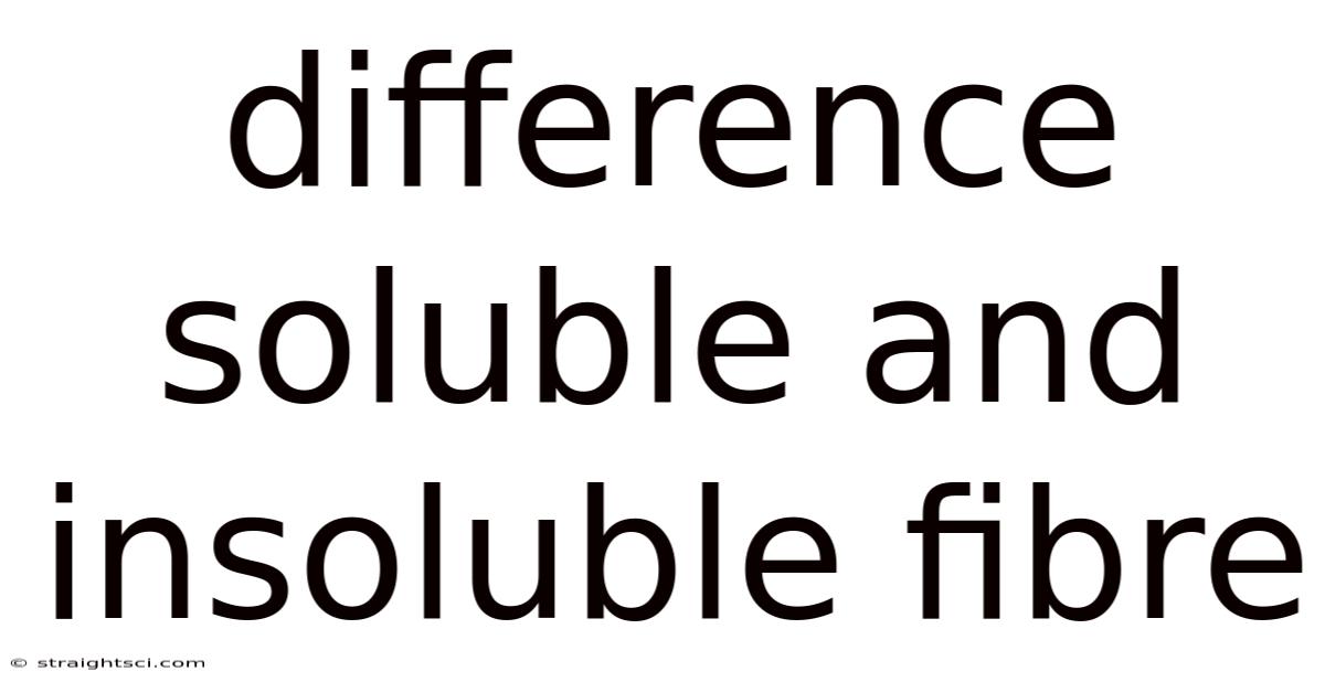 Difference Soluble And Insoluble Fibre
