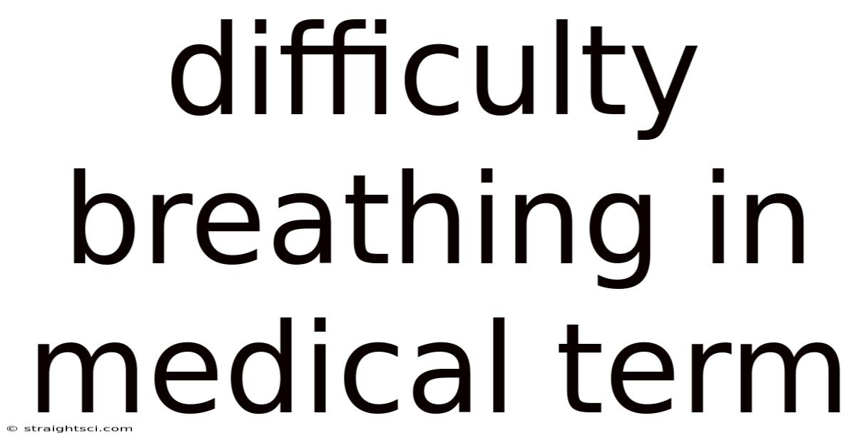 Difficulty Breathing In Medical Term