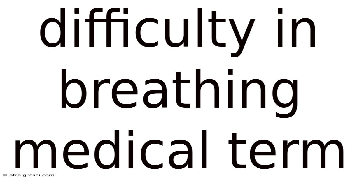 Difficulty In Breathing Medical Term