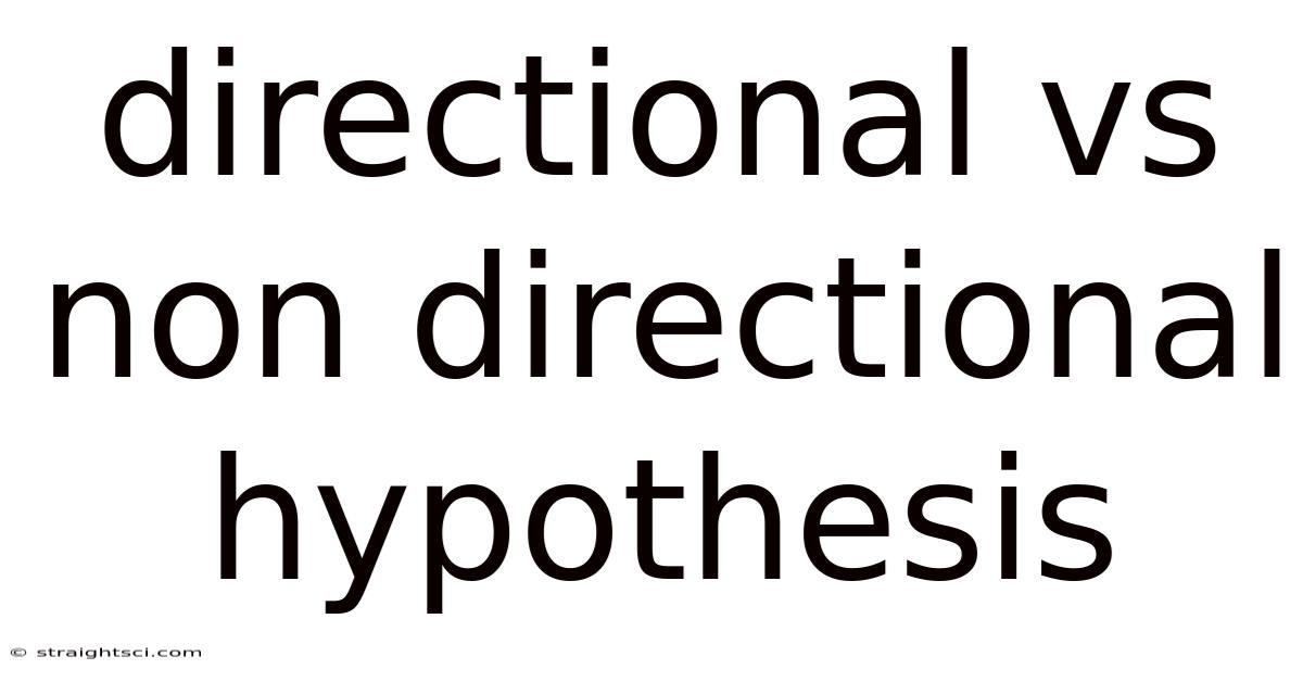 Directional Vs Non Directional Hypothesis