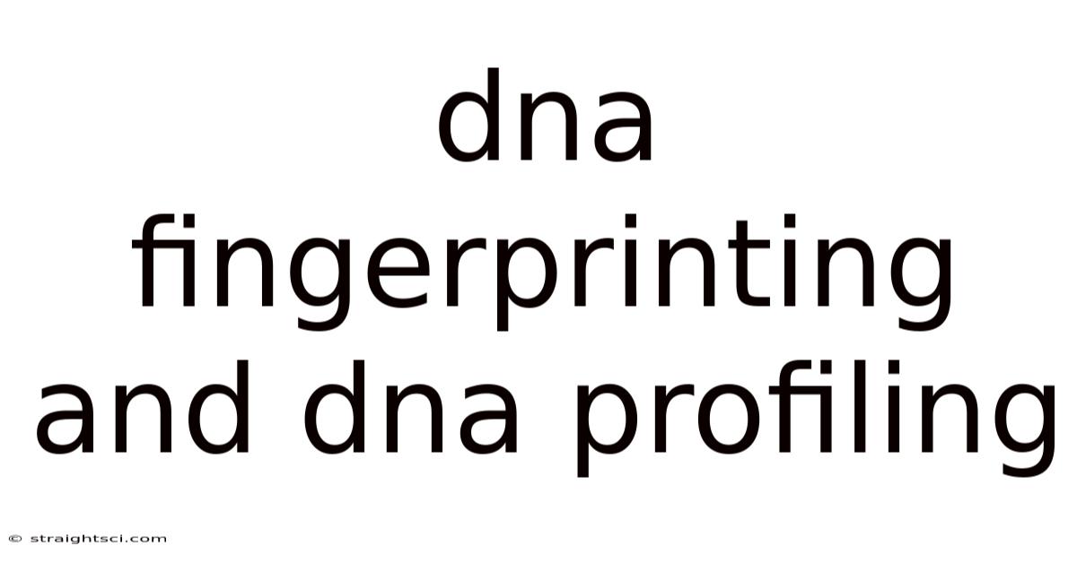 Dna Fingerprinting And Dna Profiling