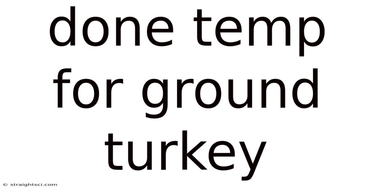 Done Temp For Ground Turkey