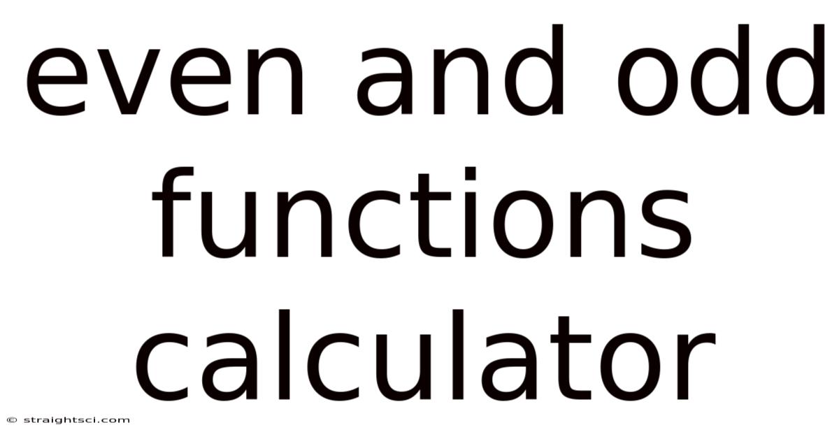 Even And Odd Functions Calculator