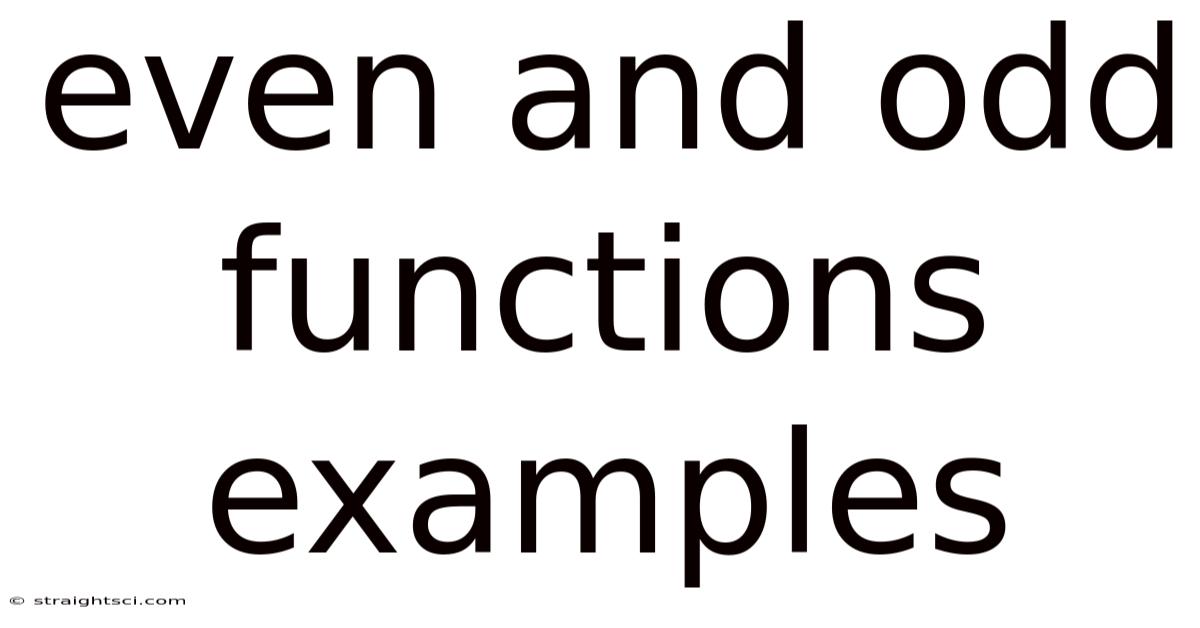 Even And Odd Functions Examples
