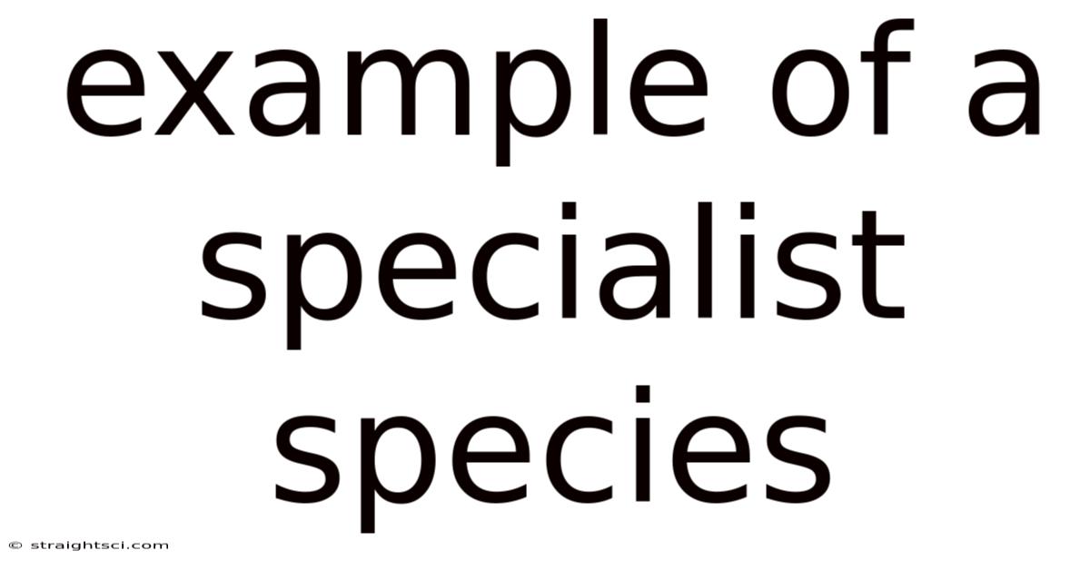 Example Of A Specialist Species