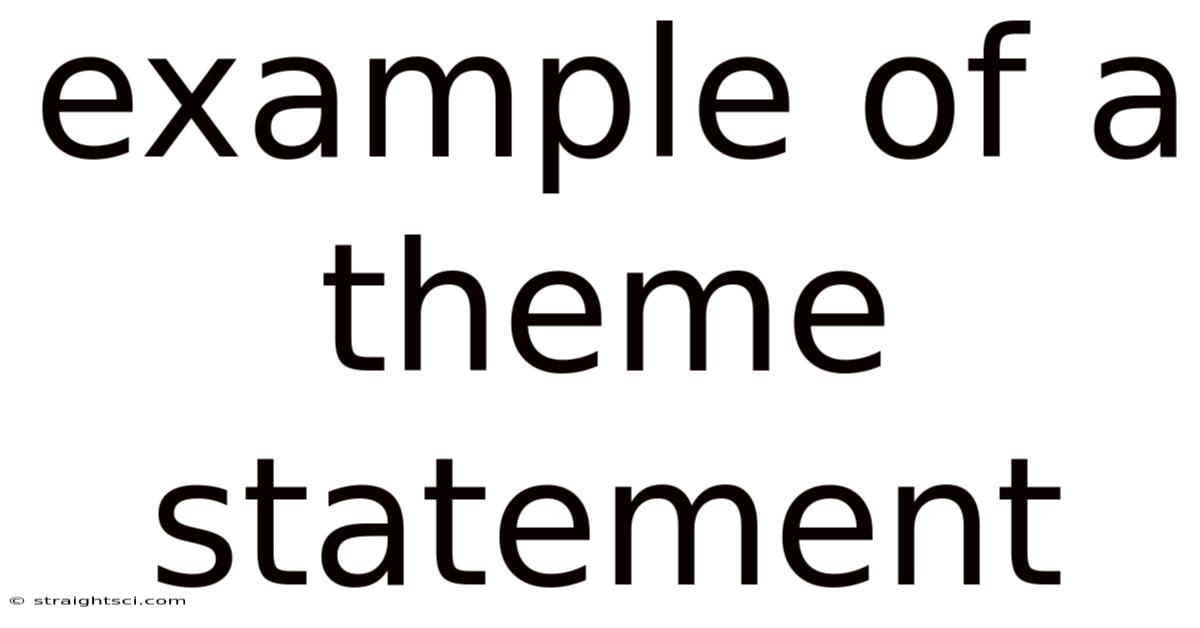Example Of A Theme Statement