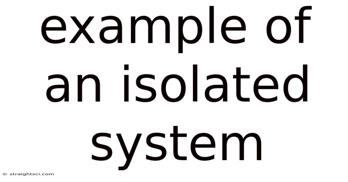 Example Of An Isolated System